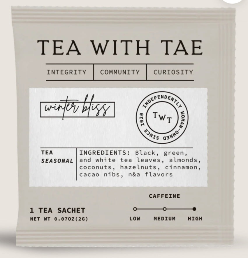 Winter Bilss Tea with Tae calming tea included in the THOROUGHBRED gift box